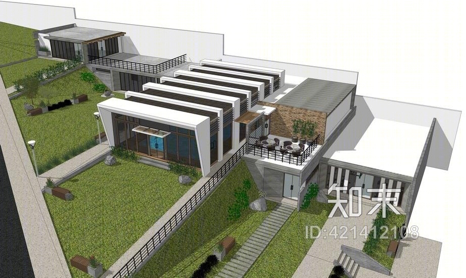 山地会所SU模型下载【ID:421412108】