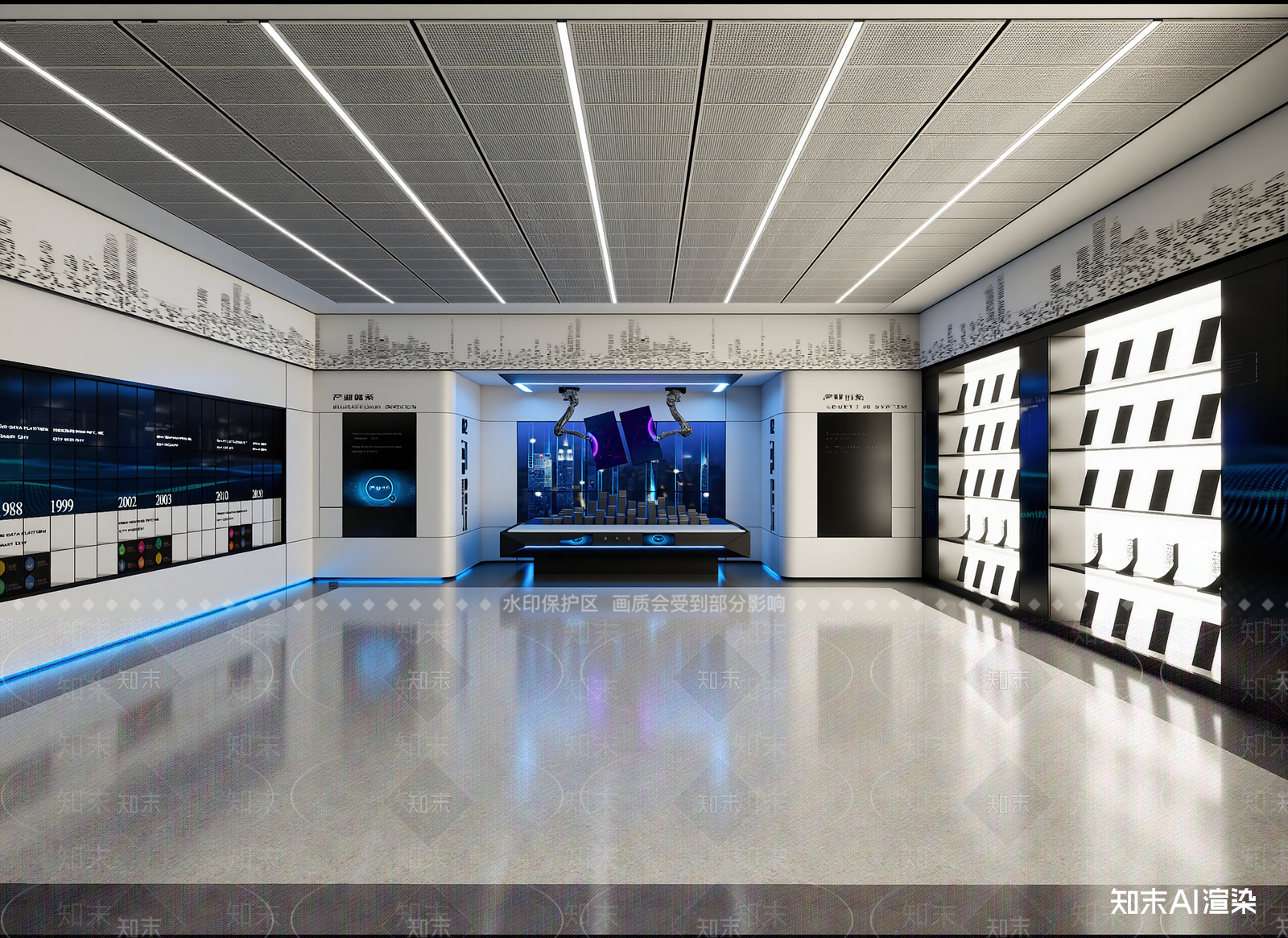 现代科技展厅3D模型下载【ID:1214576333】