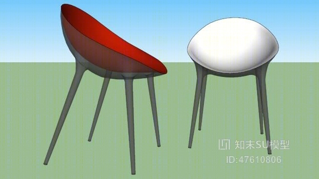 蛋壳椅SU模型下载【ID:719321044】