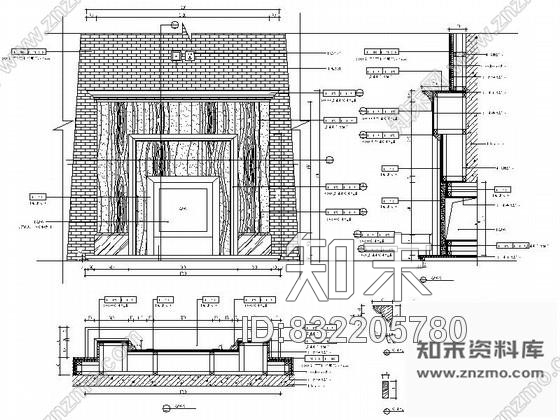 图块/节点别墅壁炉详图cad施工图下载【ID:832205780】