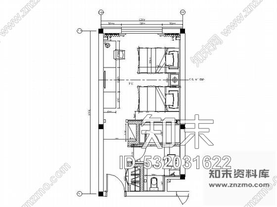 施工图青岛特色禅意酒店新中式标准间装修施工图含效果cad施工图下载【ID:532031622】