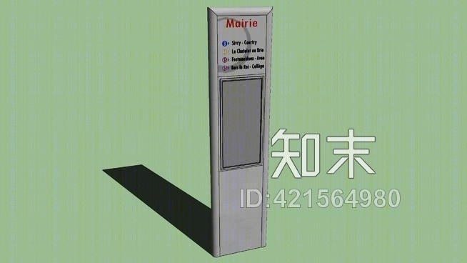 面板的公共汽车站SU模型下载【ID:421564980】