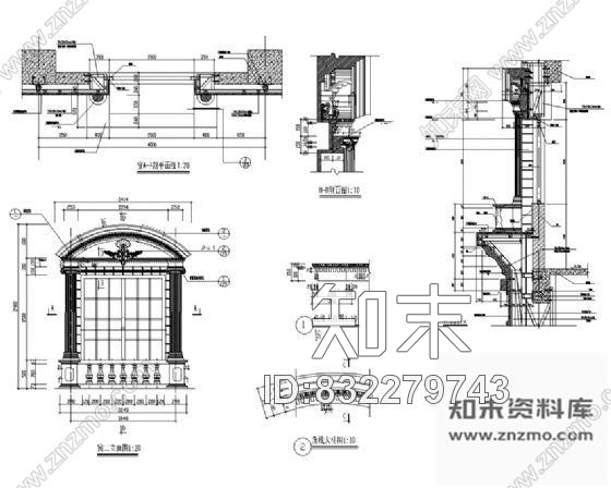 图块/节点欧式建筑窗详图2cad施工图下载【ID:832279743】