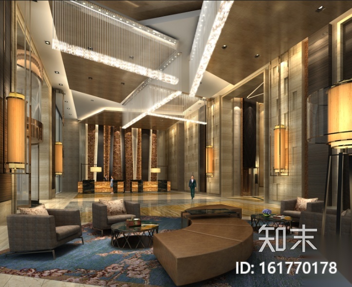 [四川]维尔酒店设计施工图（附效果图+物料表）cad施工图下载【ID:161770178】