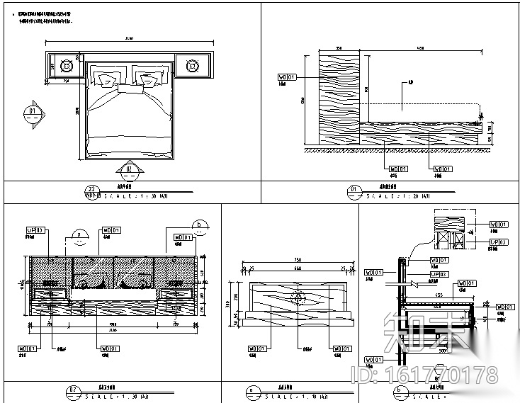 [四川]维尔酒店设计施工图（附效果图+物料表）cad施工图下载【ID:161770178】