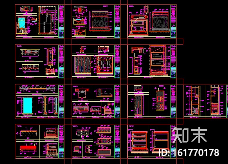 [四川]维尔酒店设计施工图（附效果图+物料表）cad施工图下载【ID:161770178】
