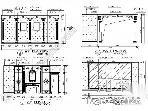 [石家庄]欧式超豪华舒适4室3厅室内设计CAD施工图cad施工图下载【ID:182192126】