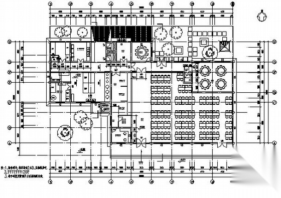 某钢结构食堂建筑方案图cad施工图下载【ID:165948174】