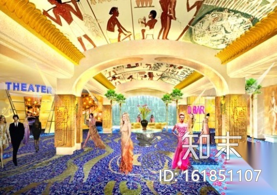 [成都]豪华国际娱乐会所施工图（含效果）cad施工图下载【ID:161851107】