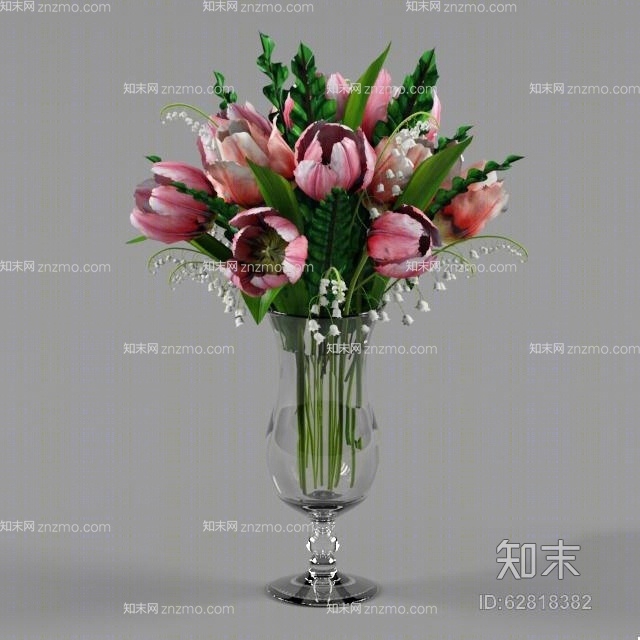 透明玻璃花瓶3D模型下载【ID:62818382】