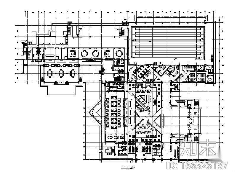 [陕西]园林式酒店餐厅设计CAD施工图cad施工图下载【ID:166526137】