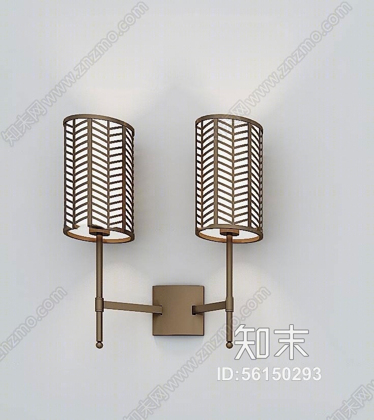 新中式金属壁灯3D模型下载【ID:56150293】