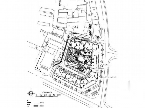 [广西]居住区园林景观绿化平面图cad施工图下载【ID:161071151】