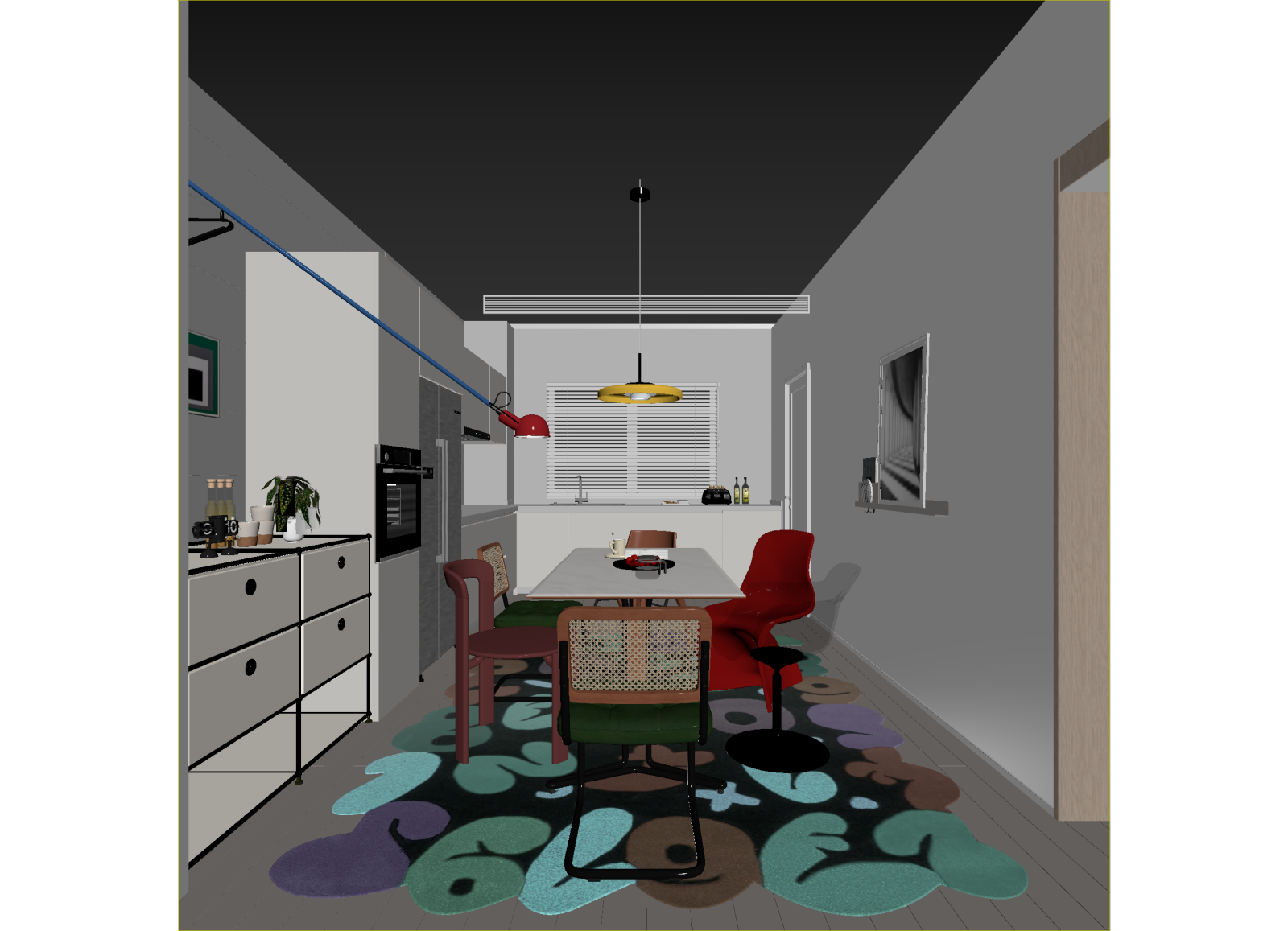 现代开放式厨房3D模型下载【ID:1215081760】