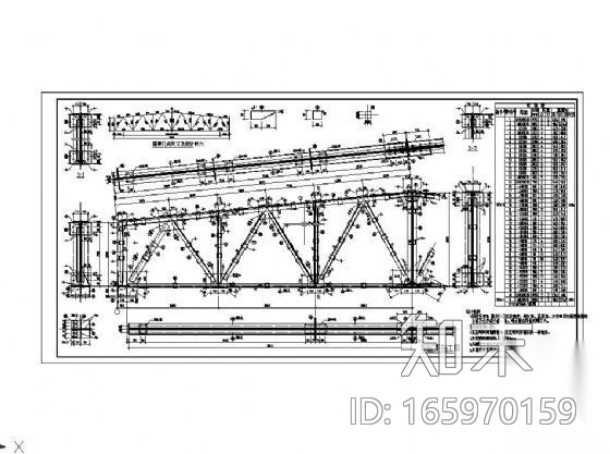 18M跨钢屋架结构设计详图cad施工图下载【ID:165970159】