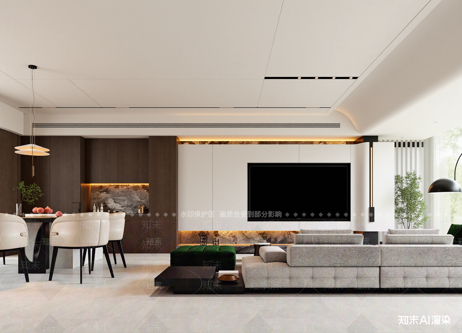 现代客餐厅3D模型下载【ID:1214970318】