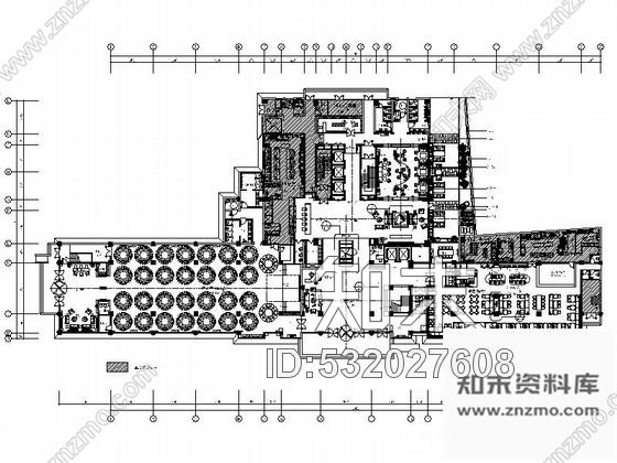 施工图山东原创典雅中式五星级酒店大堂吧装修施工图含效果cad施工图下载【ID:532027608】