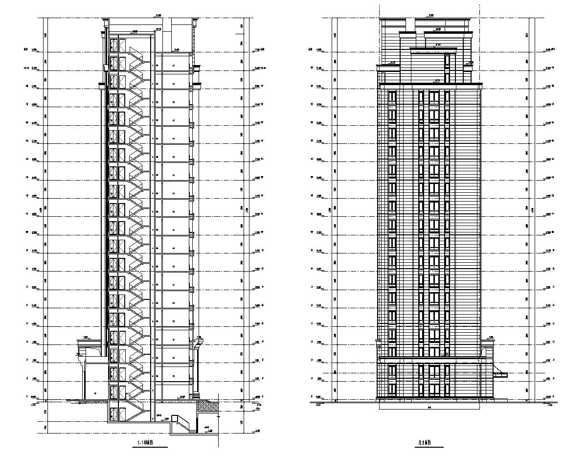 [上海]周浦欧陆风格居住区建筑施工图设计（CAD）施工图下载【ID:165419191】