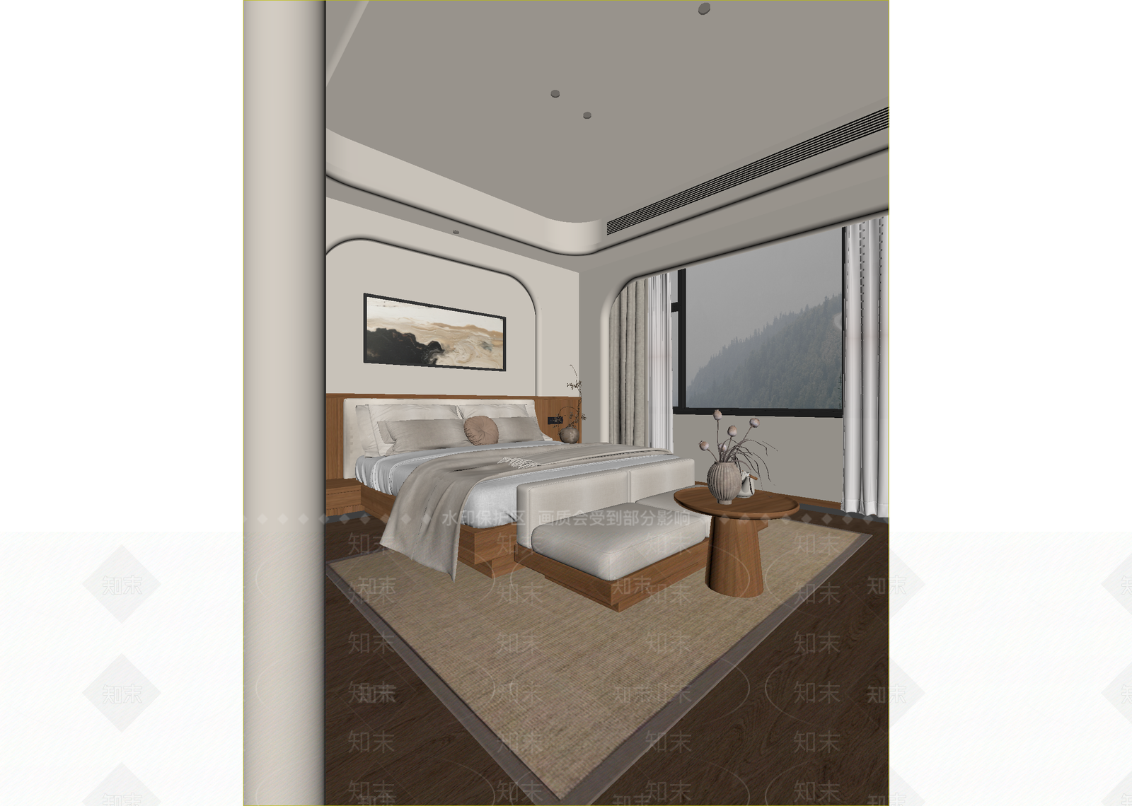 侘寂酒店客房3D模型下载【ID:1215157570】
