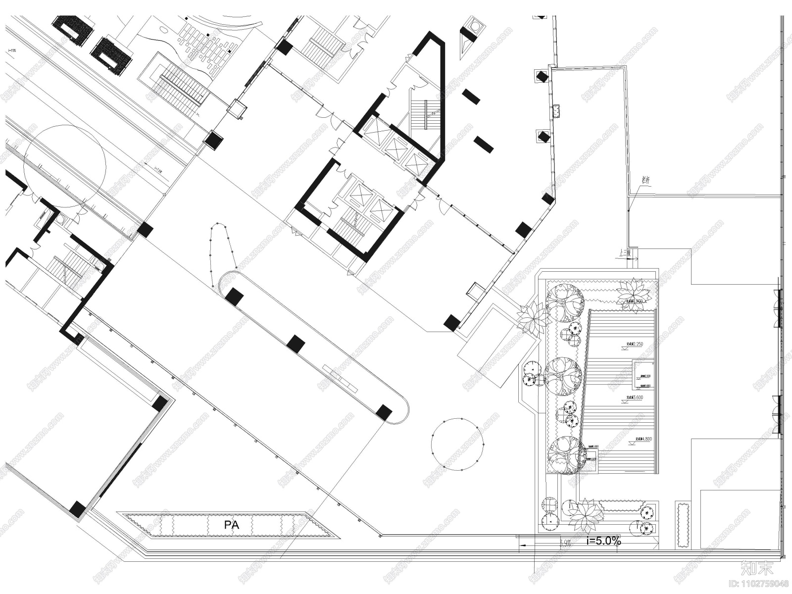 四川成都五星级度假酒店项目景观施工图cad施工图下载【ID:1102759048】