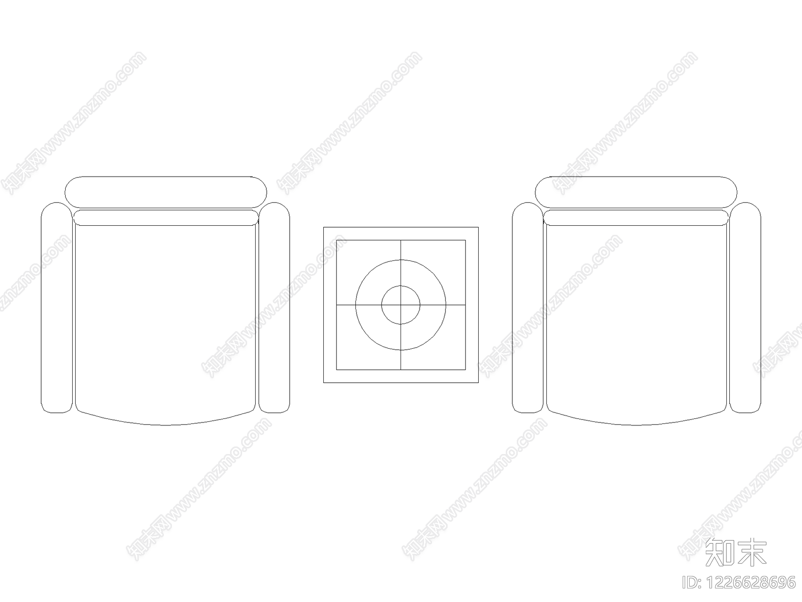 现代,意式沙发CAD图纸