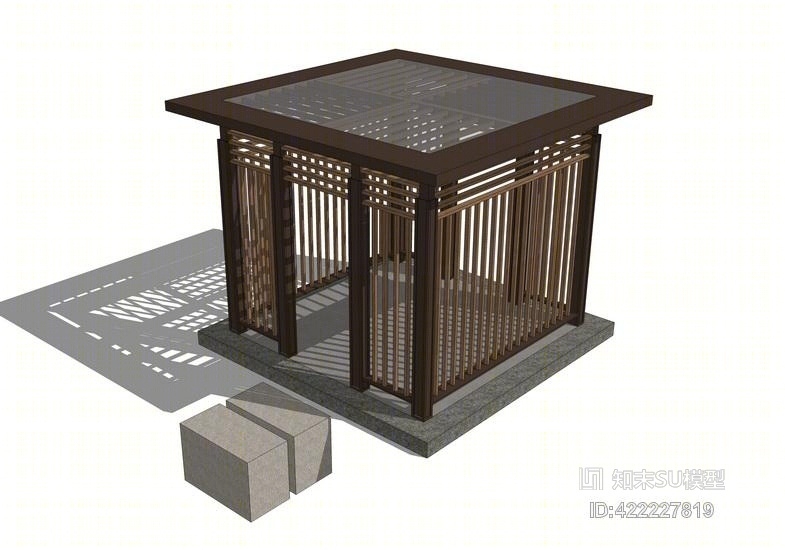 现代凉亭SU模型下载【ID:422227819】