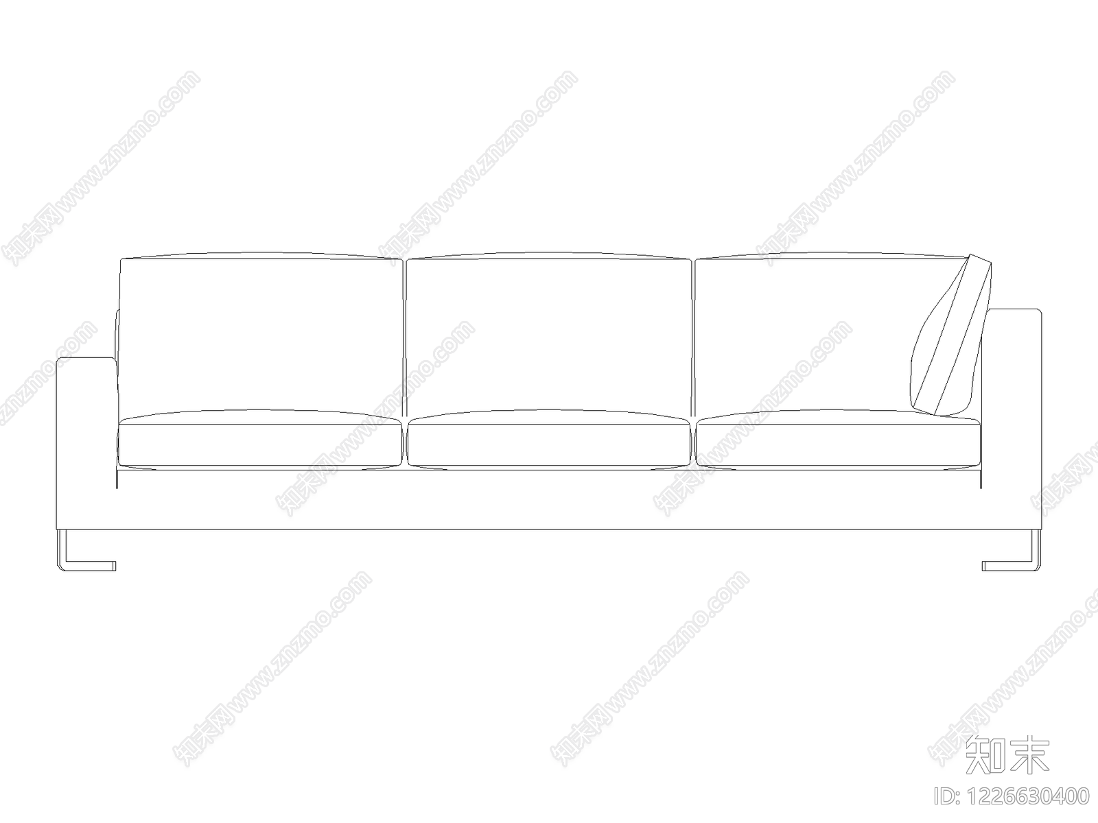 沙发cad施工图下载【ID:1226630400】