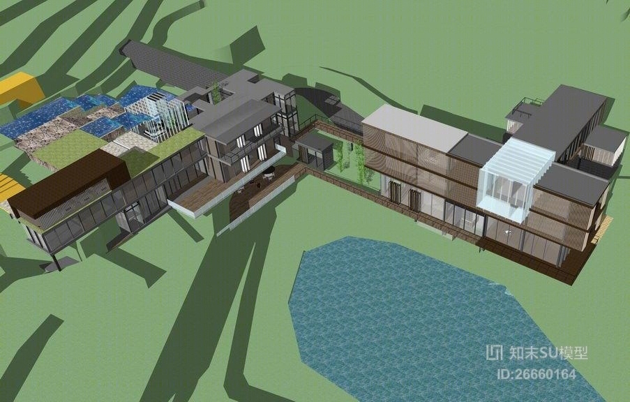 现代风格私家别墅SU模型下载【ID:26660164】