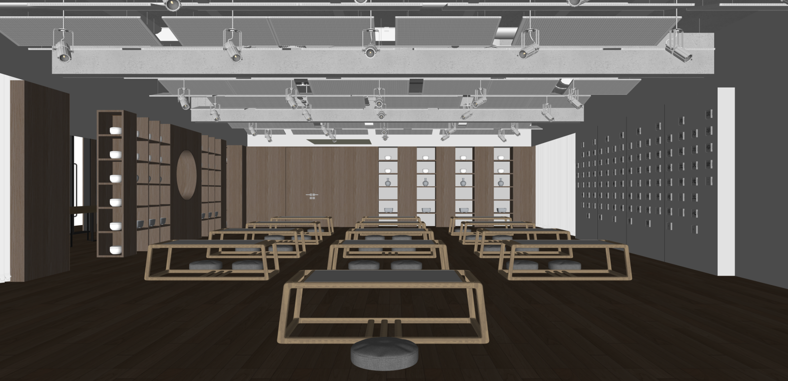 新中式教室SU模型下载【ID:1215938299】