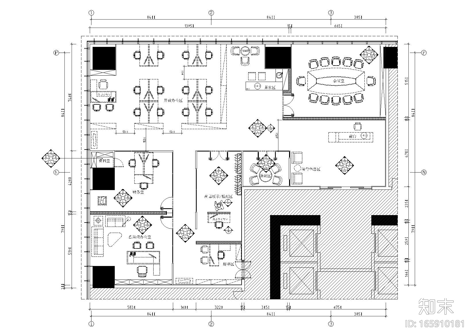 [佛山]南海万达写字楼设计施工图+效果图cad施工图下载【ID:165910181】