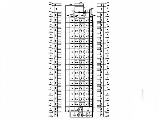 某十八层板式住宅建筑施工图cad施工图下载【ID:165392183】