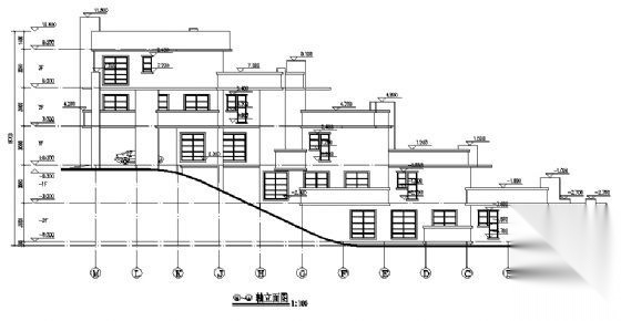 某坡地现代住宅设计方案cad施工图下载【ID:166438133】