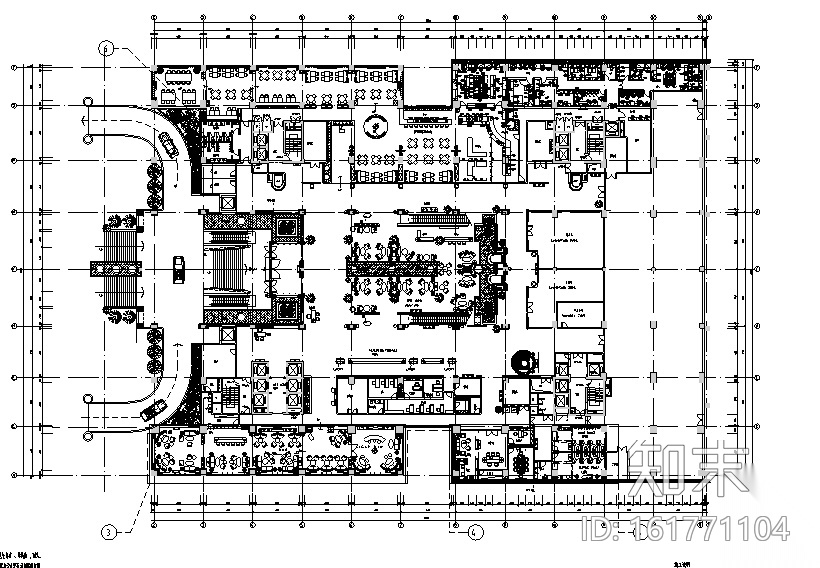 23000平米酒店空间设计施工图（附效果图+材料表）cad施工图下载【ID:161771104】