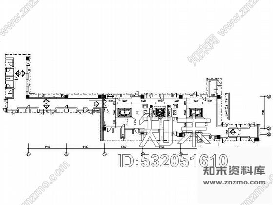 施工图西安某国际酒店豪华中厅走廊内装修图cad施工图下载【ID:532051610】