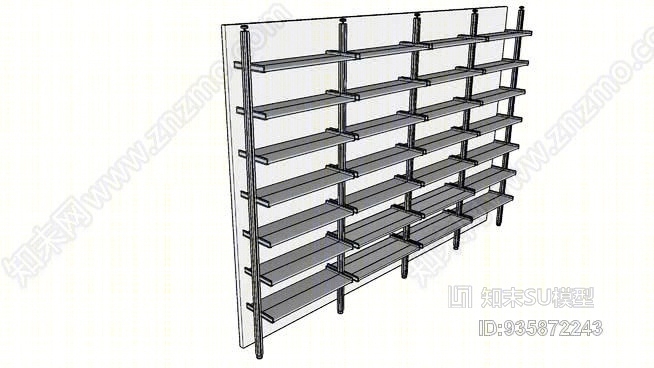 ISS设计模块化搁架-144“W-ALU书架系统SU模型下载【ID:935872243】