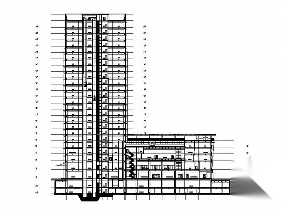 [成都]高层塔式框架剪力墙结构住宅办公区规划施工图施工图下载【ID:160722110】