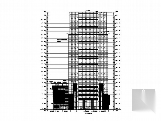 [成都]高层塔式框架剪力墙结构住宅办公区规划施工图施工图下载【ID:160722110】