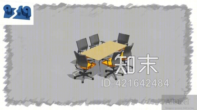 会议桌SU模型下载【ID:421642484】