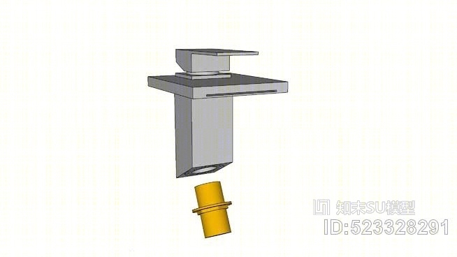盒子里的单把手铬餐具套水槽浴室水龙头SU模型下载【ID:523328291】