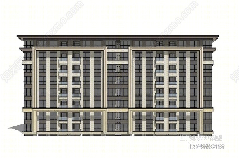 新亚洲洋房SU模型下载【ID:243060183】
