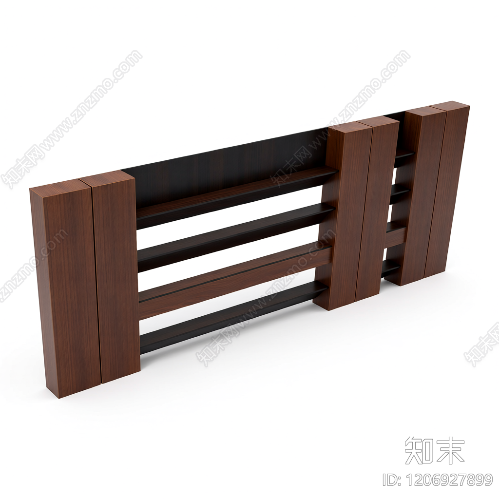 深色木纹隔断柜3D模型下载【ID:1206927899】