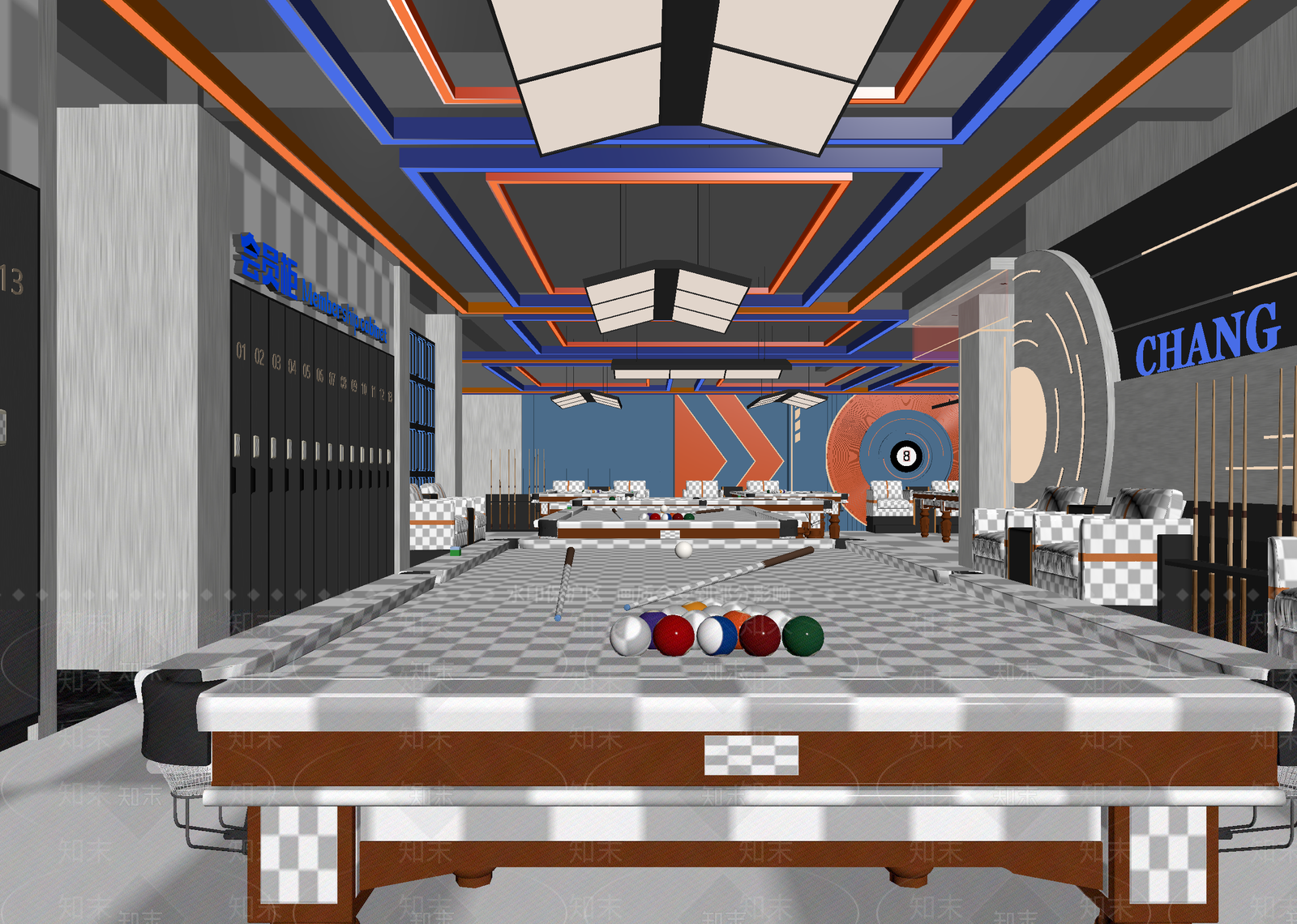 现代台球室3D模型下载【ID:1215067001】