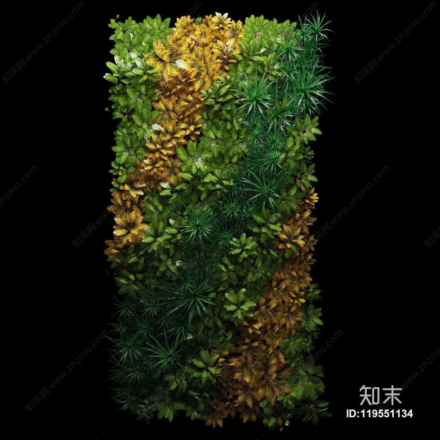 现代植物背景墙3D模型下载【ID:119551134】