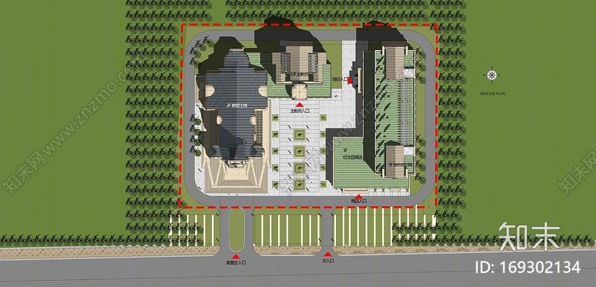 天主教堂SU模型下载【ID:169302134】