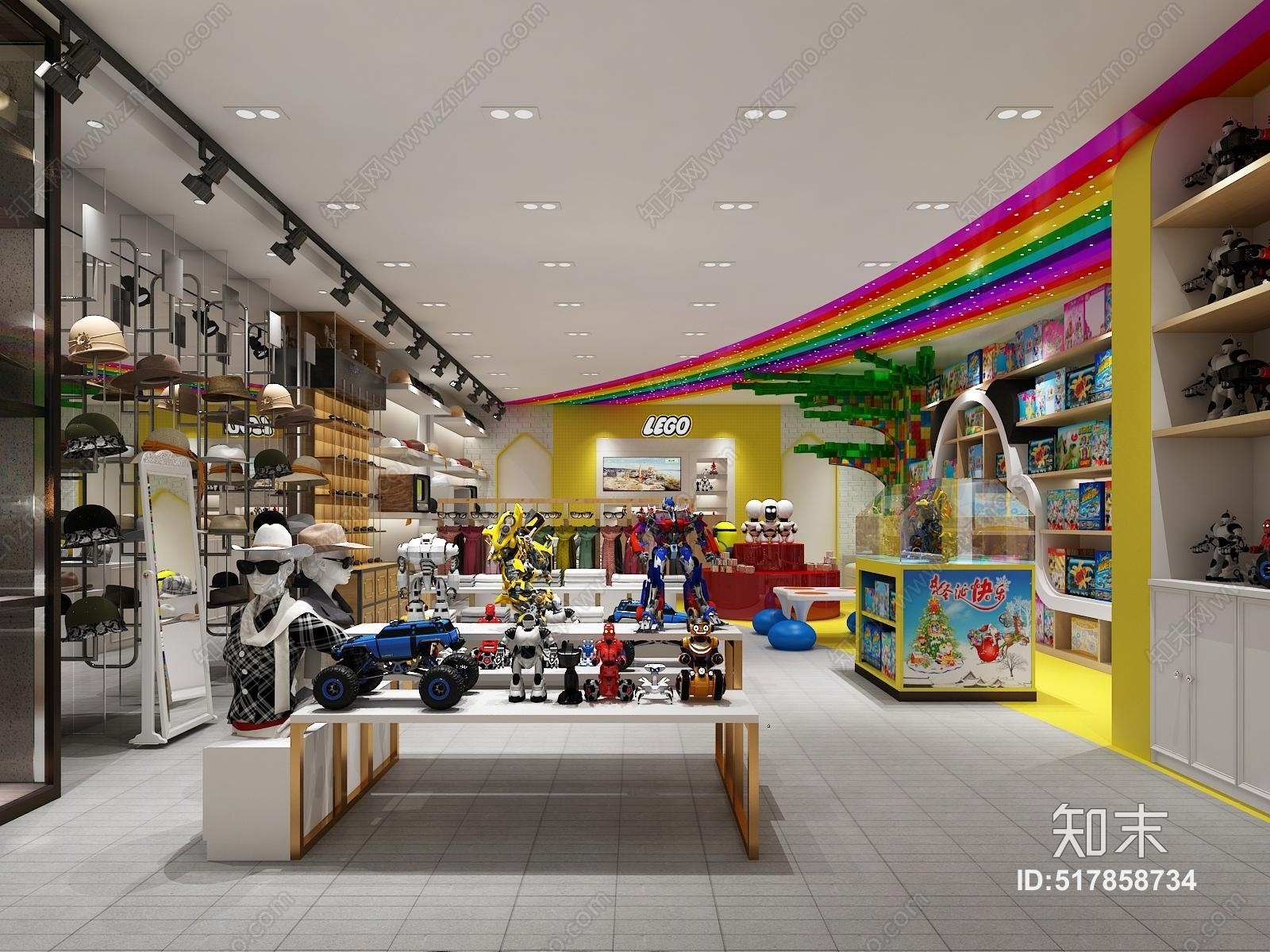 现代玩具店门头3d模型下载【id:517858734】