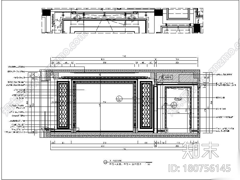 [大连]海派美式卡地亚风样板间设计施工图（含效果图）cad施工图下载【ID:180756145】