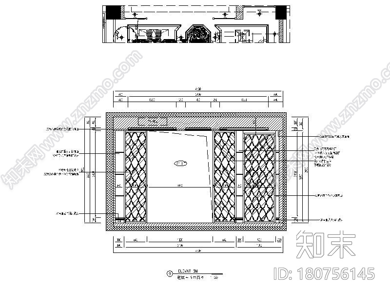 [大连]海派美式卡地亚风样板间设计施工图（含效果图）cad施工图下载【ID:180756145】