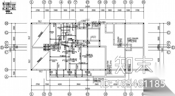 二层坡屋面连体别墅施工图(含建筑图)cad施工图下载【ID:165461185】