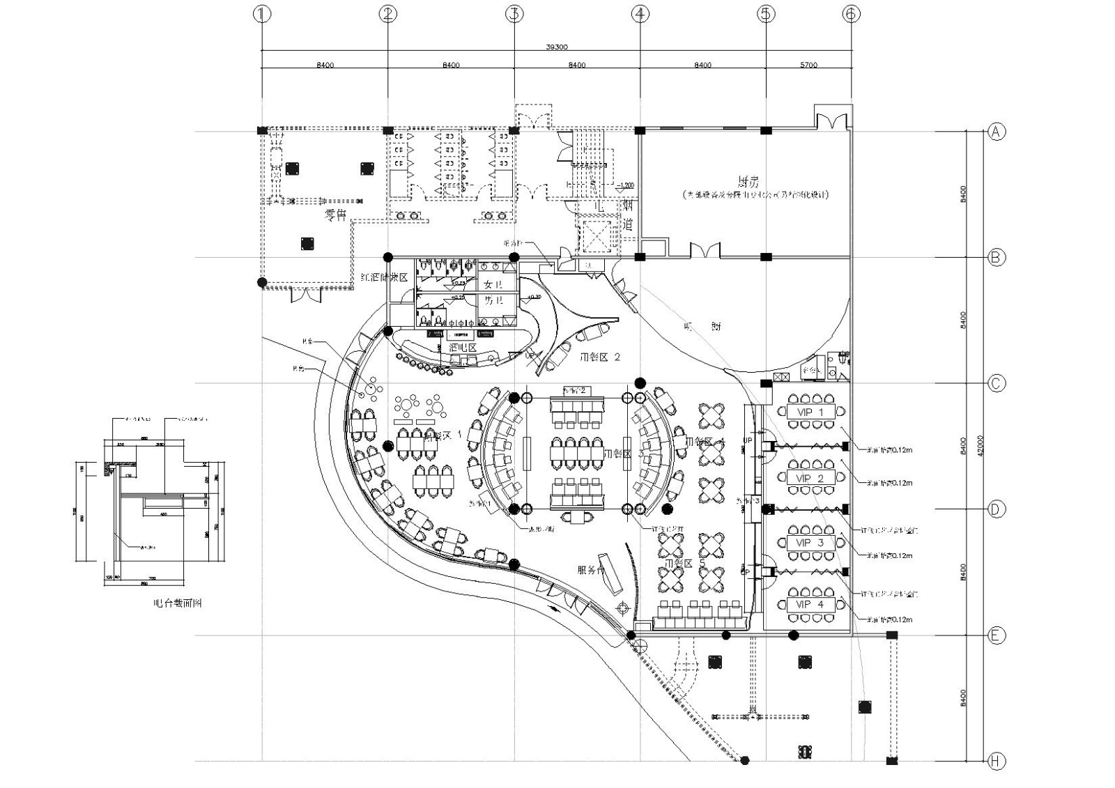 [江苏]泰思特西餐厅裝修設計圖紙施工图cad施工图下载【ID:160422177】