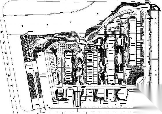 某住宅小区灌木种植绿化总图施工图下载【ID:161119148】